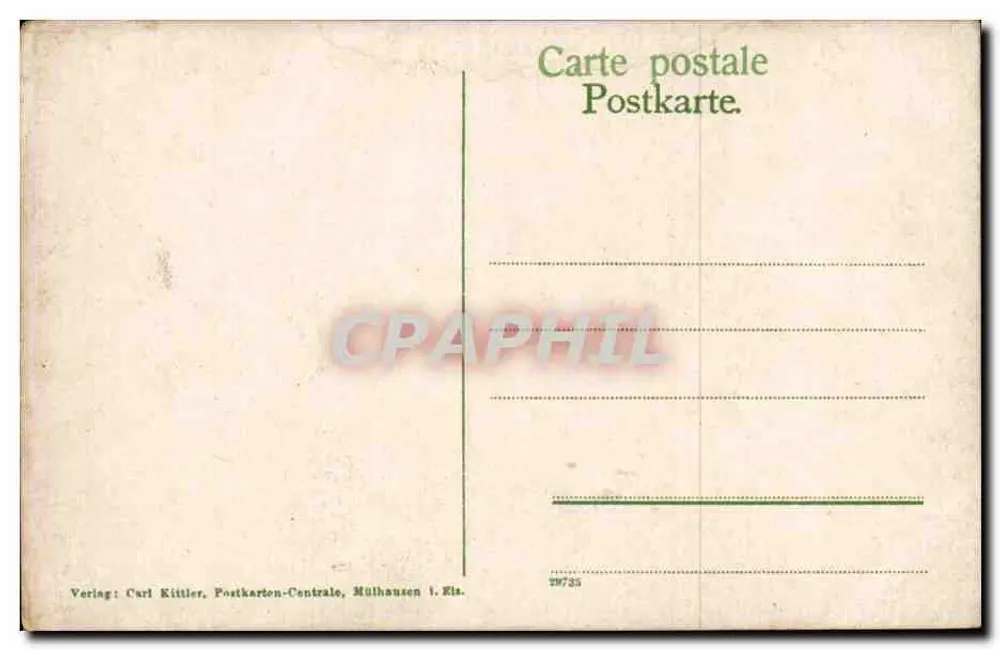 Mulhouse — Vue générale — Carl Kittler, Postkarten-Centrale, Mulhausen i. Els. - Verso