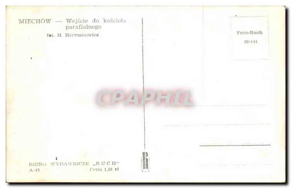 Miechów — Eingang zur Pfarrkirche — BIURO WYDAWNICZE „RUCH” - Rückseite