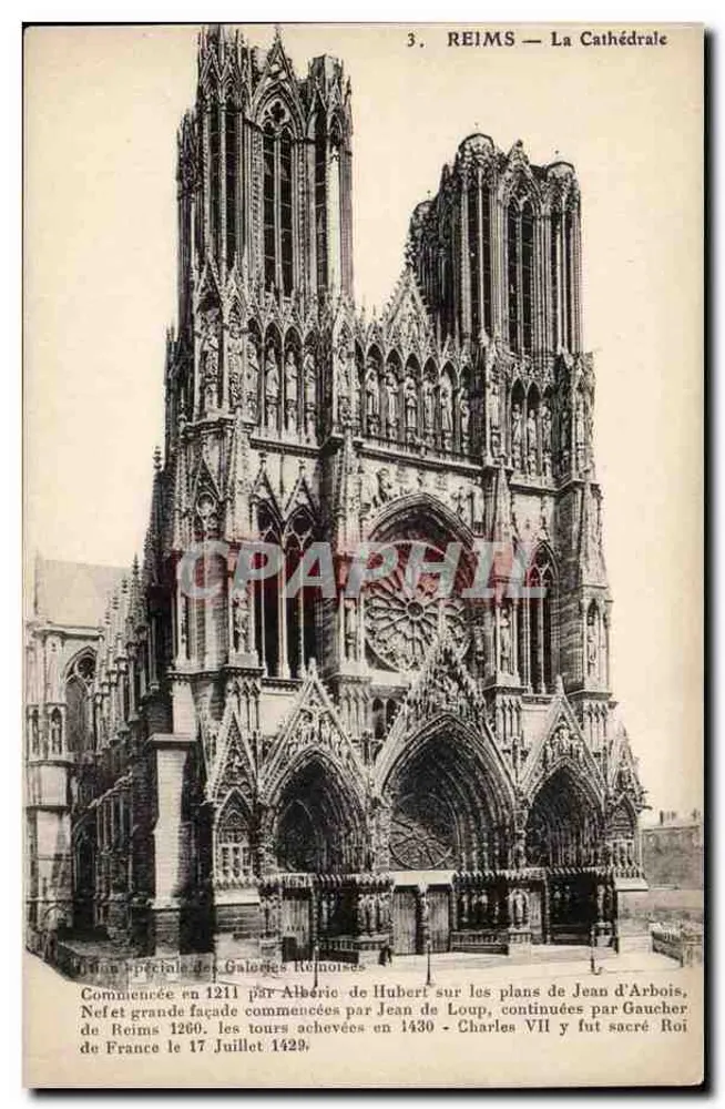 Reims — A Catedral — Galerias de Reims - Frente
