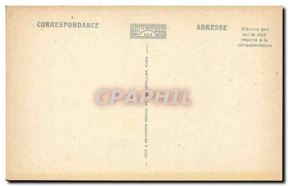 Schlosspark von CHANTILLY — Die drei Alleen — Verlag Levy & Neurdein, Paris - Rückseite