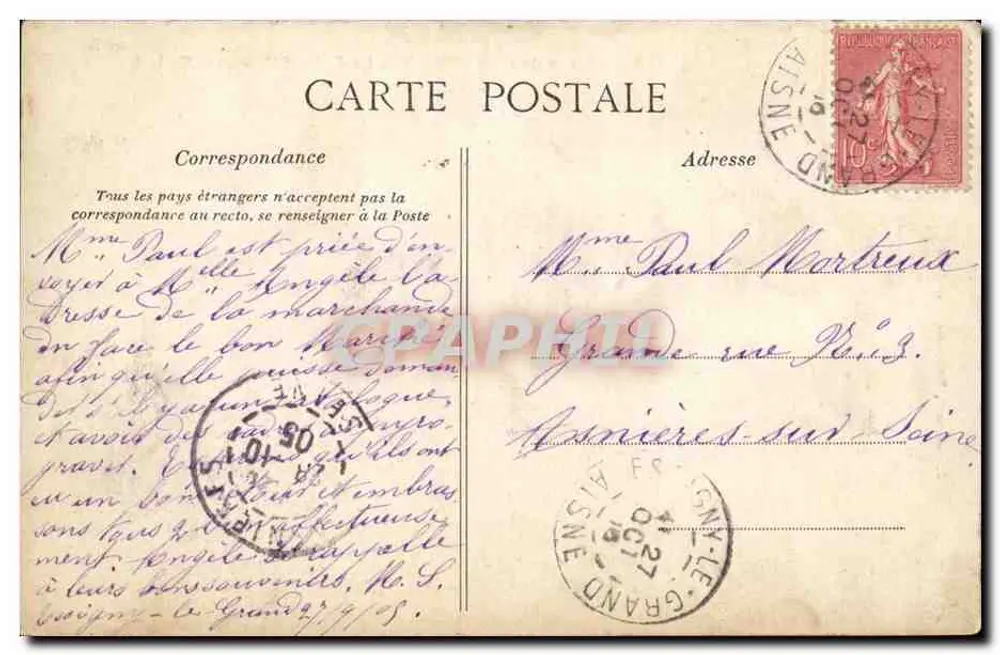 Castelo de Chantilly — A Grade de Honra — C. L. C. - Verso