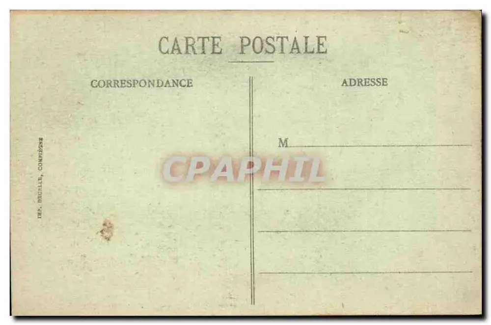 Compiègne - Vista geral do Palácio — Décalle, número de série não visível - Verso