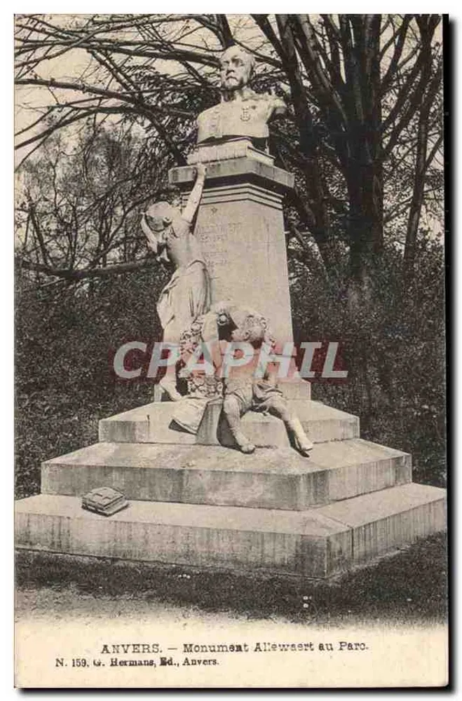 Antwerpen — Denkmal Allewaert im Park — G. Hermans, Verlag, Antwerpen, Nr. 159 - Vorderseite