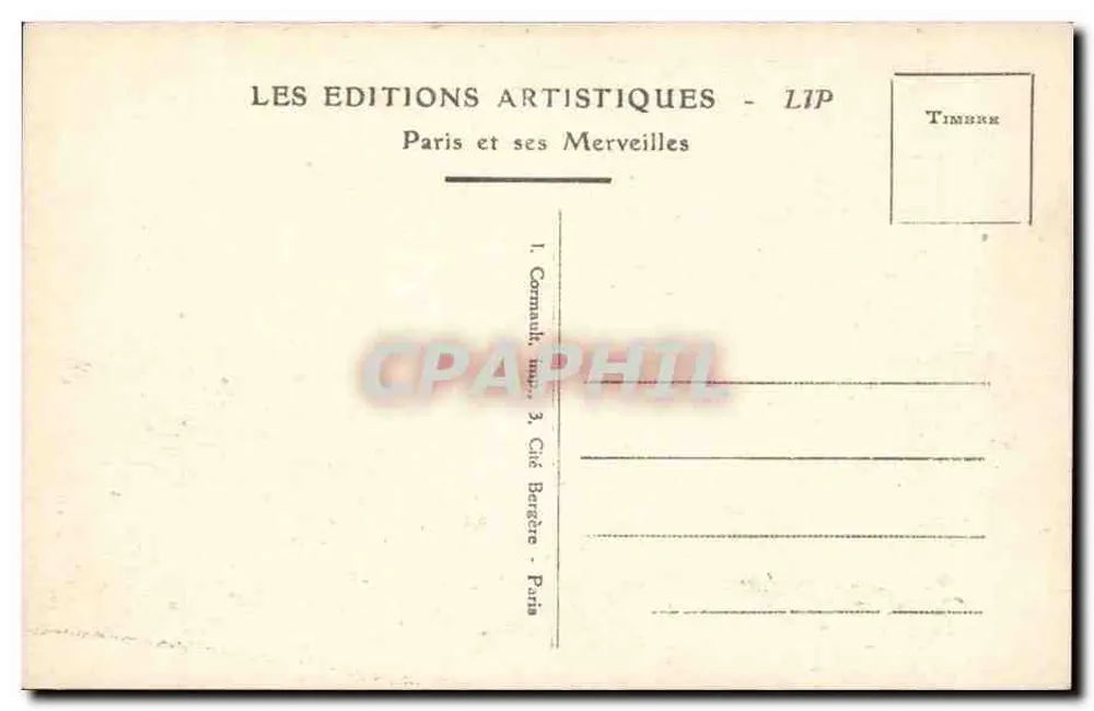 Paris — Das Gambetta-Denkmal und das Louvre — LIP 489 - Rückseite