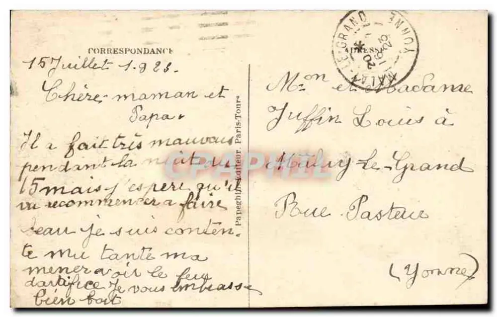 Paris — A Colunata do Louvre — A.P. n°399 - Verso