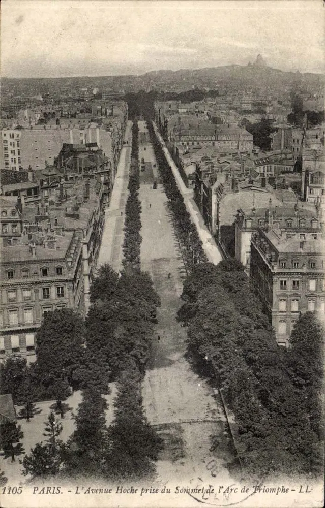 Paris - Avenue Hoche vom Gipfel des Arc de Triomphe aus gesehen - LL - n°1105 - Vorderseite