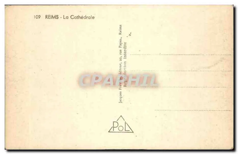 Reims - A Catedral — Jacques Préville, Reims - Verso