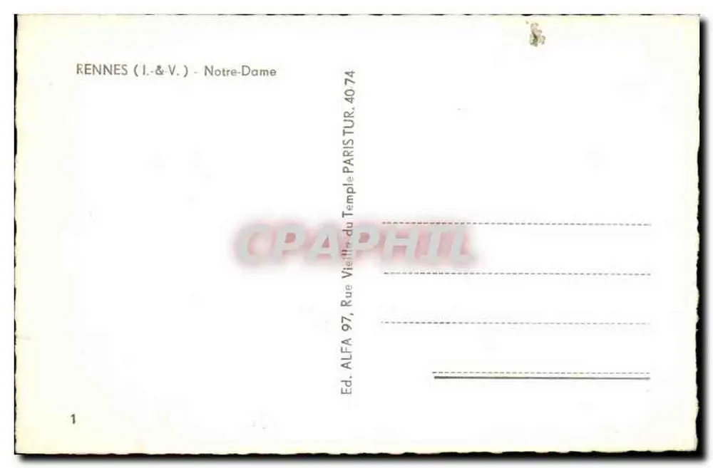 रेन्स - नोट्र-डॉम - प्रकाशक I.&V., संख्या 4074 - पीछे