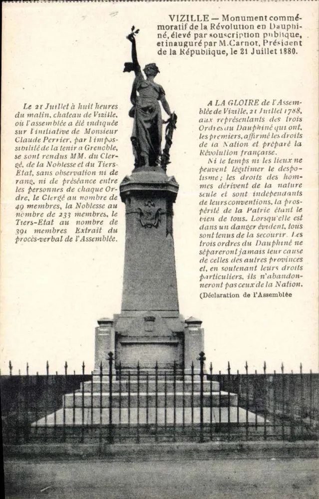 Vizille — Monumento comemorativo da Revolução em Dauphiné — editor P. Gaude, Grenoble - Frente