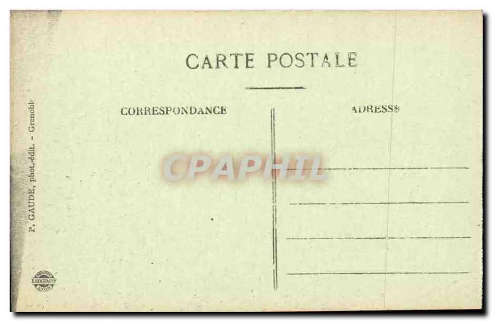 Vizille — Monumento comemorativo da Revolução em Dauphiné — editor P. Gaude, Grenoble - Verso