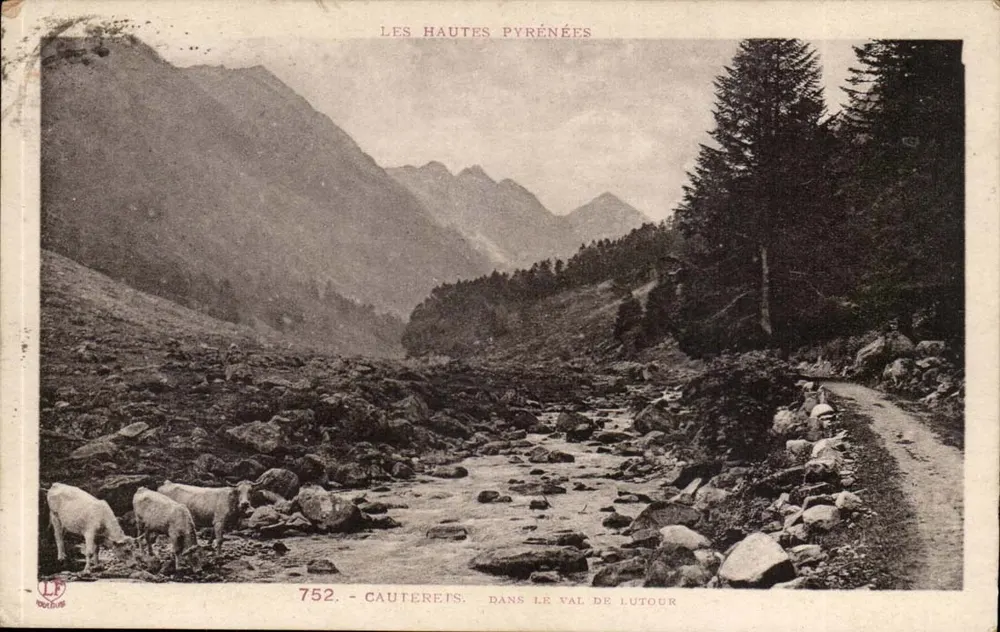 Cauterets — No vale de Lutour — Fototipia Labouche Frères, Toulouse, n°752 - Frente