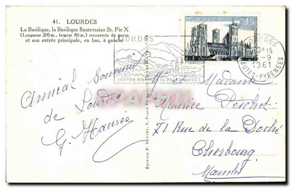 Lourdes — Die unterirdische Basilika St. Pie X — Edilux Edition - Rückseite