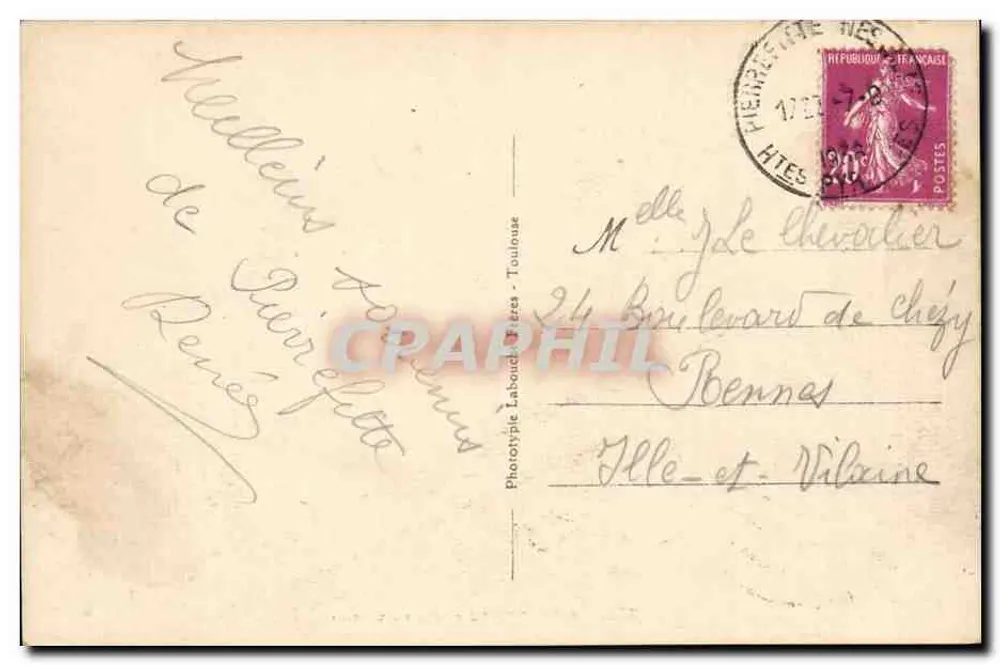 Pierrefitte e Pic de Soulon — As Altas-Pirineus — Fototipia Laboudinière, n°303 - Verso