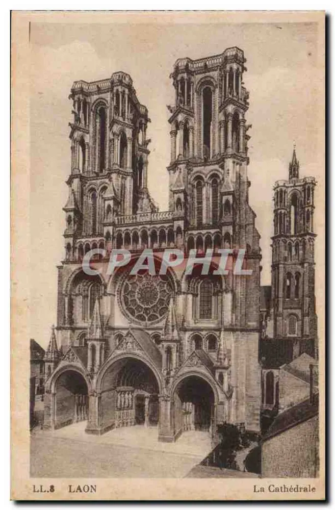 Laon — A Catedral — Cir des Arts Photomécaniques - Frente