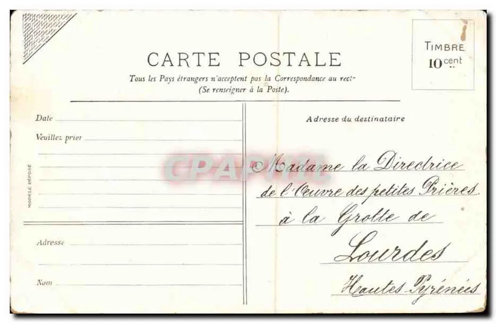 Lourdes — A Basílica e o Gave — Editor desconhecido, n°3 - Verso