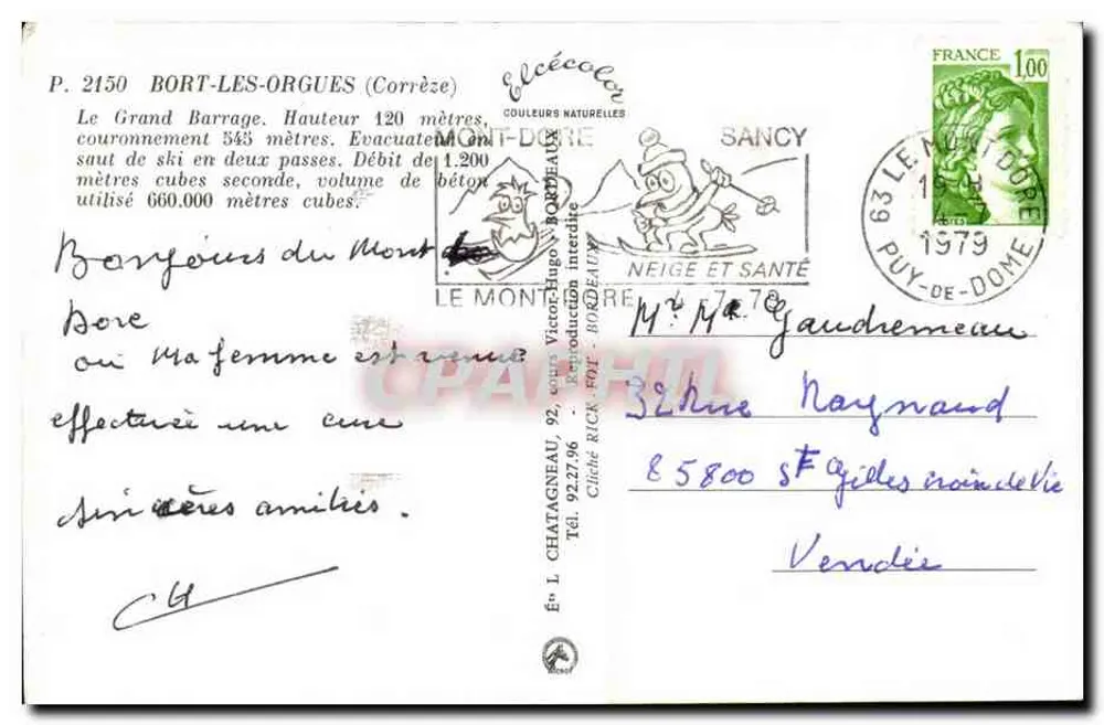 Represa de Bort-les-Orgues — Corrèze — Editor Elcé - Verso