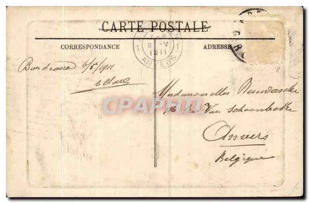 Fontäne und Place de la Comédie — Bordeaux — Verlag L.L. - Rückseite