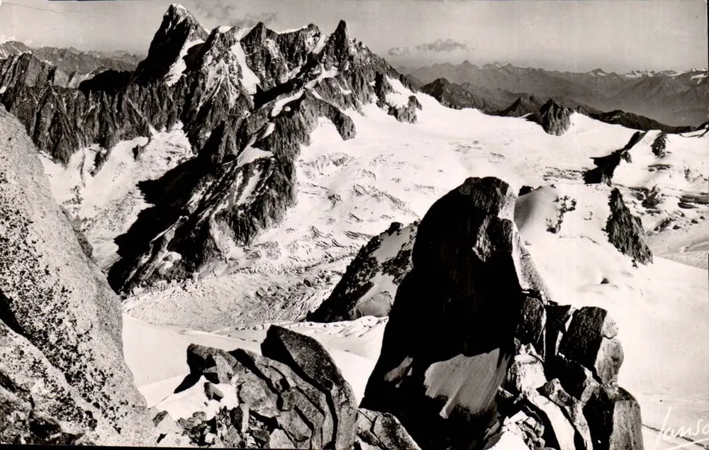Chamonix — Uitzicht op de Aiguilles du Midi, Grandes Jorasses, Col du Géant — Fotografische Uitgaven JANSOL - Voorkant