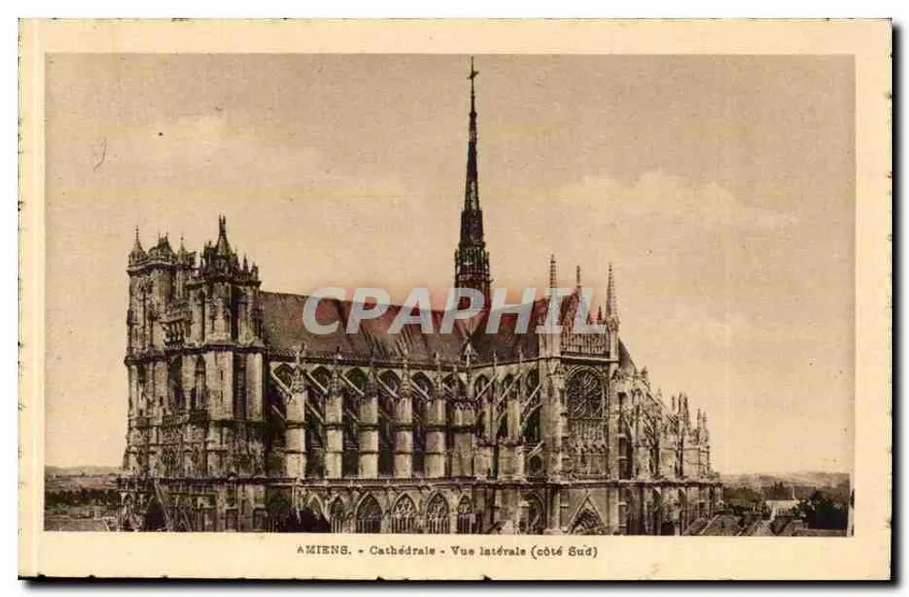 Amiens - Catedral - Vista lateral (lado Sul) - Frente