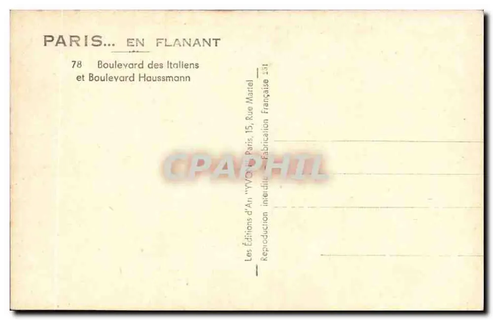 Paris — Boulevard des Italiens und Boulevard Haussmann — Les Éditions d'An - Rückseite