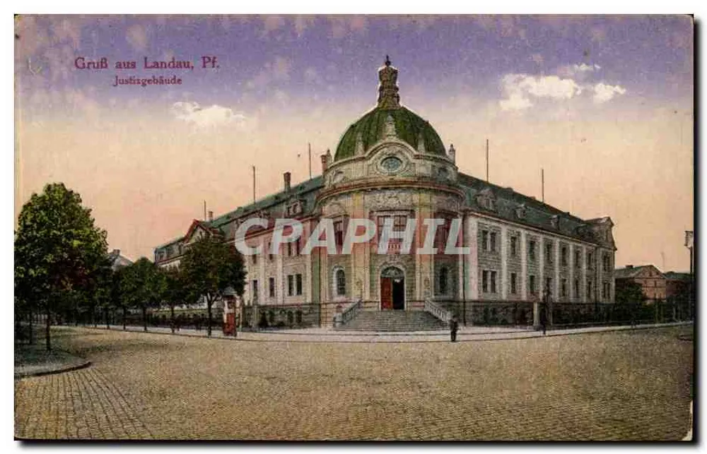 Landau, Pf. — Justizgebäude — unbekannter Verleger, Seriennummer 8 - Vorderseite