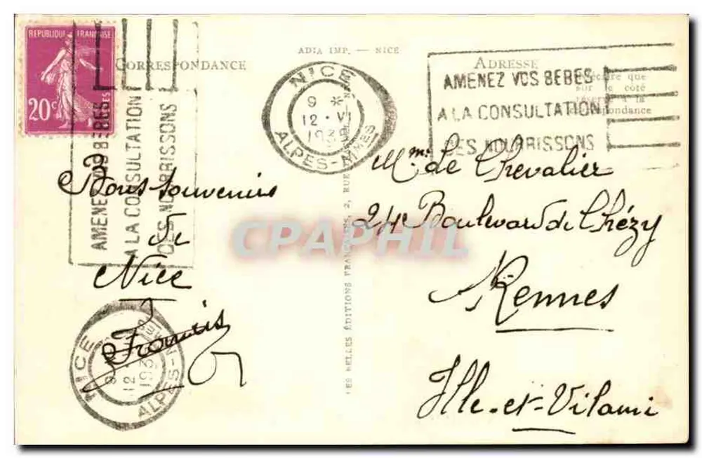 Nice — O cais dos Estados Unidos — LL, n°409 - Verso