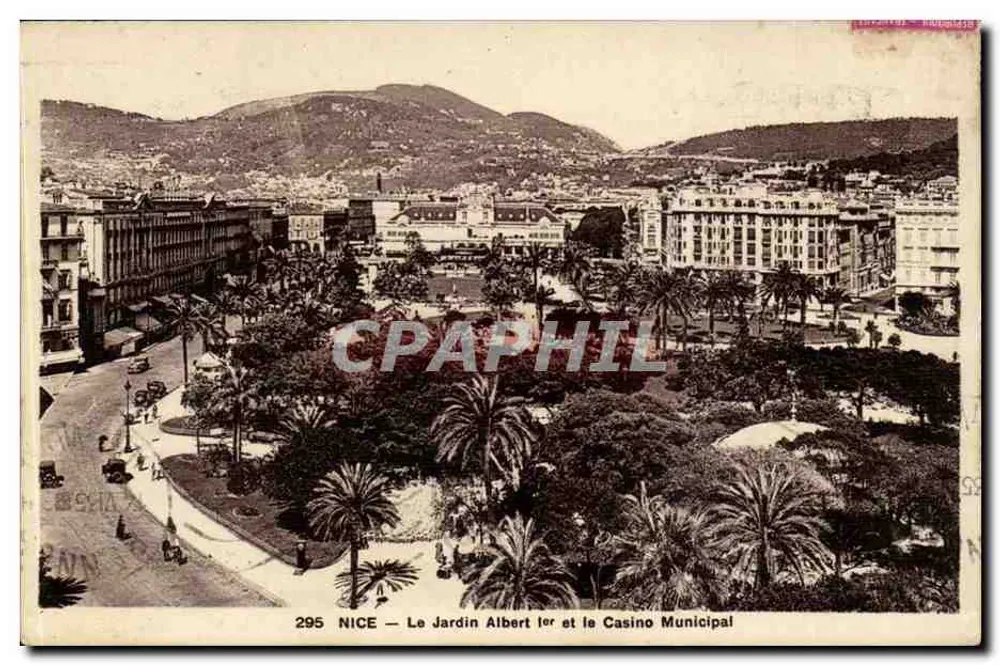 Nice — Le Jardin Albert 1er und das Municipale Casino — ADIA IMP. NICE n°295 - Vorderseite