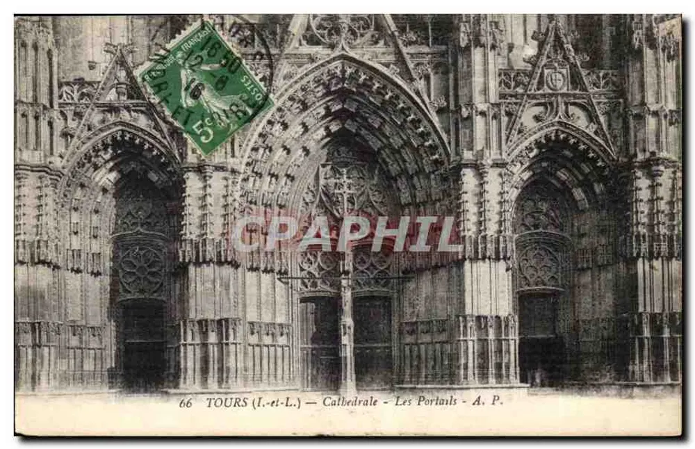 Tours (I.-et-L.) — Catedral — Os Portais — A. P. - Frente