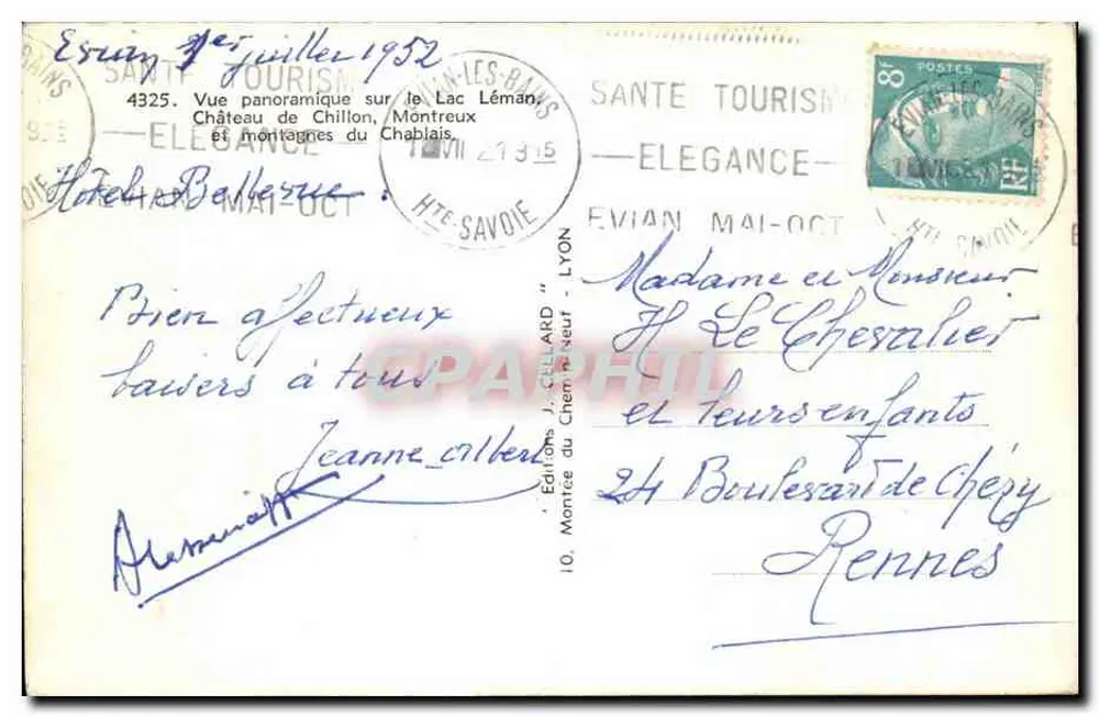 Chillon — Montreux und Panorama des Sees Léman — Éditions J. Chenneut - Rückseite