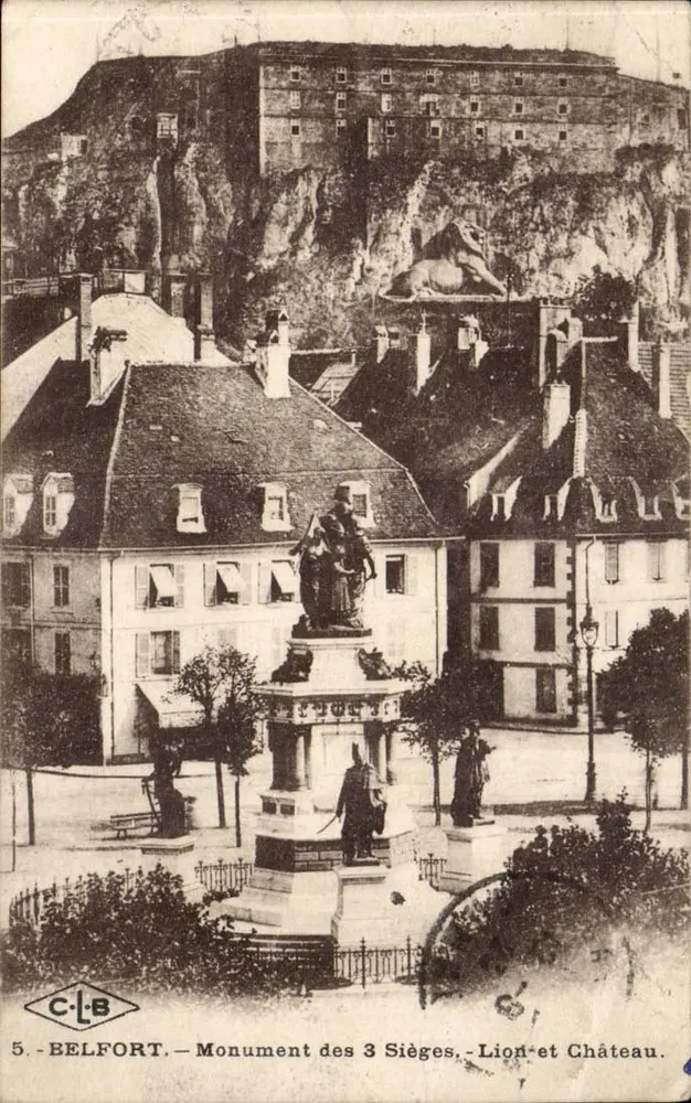 Belfort — Monument der 3 Sièges — Löwe und Schloss — C.L-B, n°5 - Vorderseite
