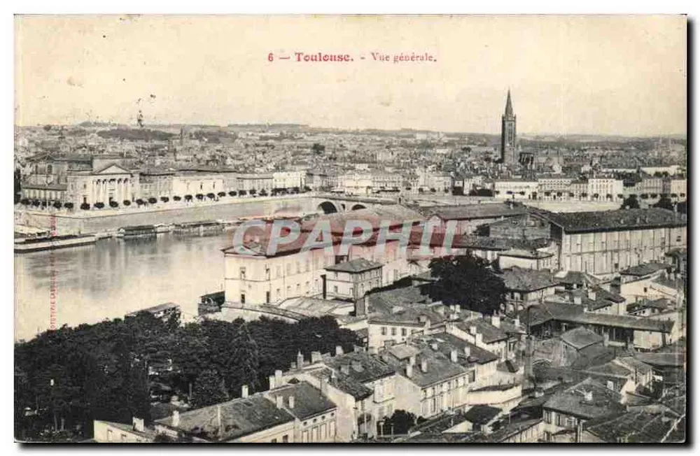 Toulouse — Vista geral — editor G. P. L. LARROQUE, n°6 - Frente