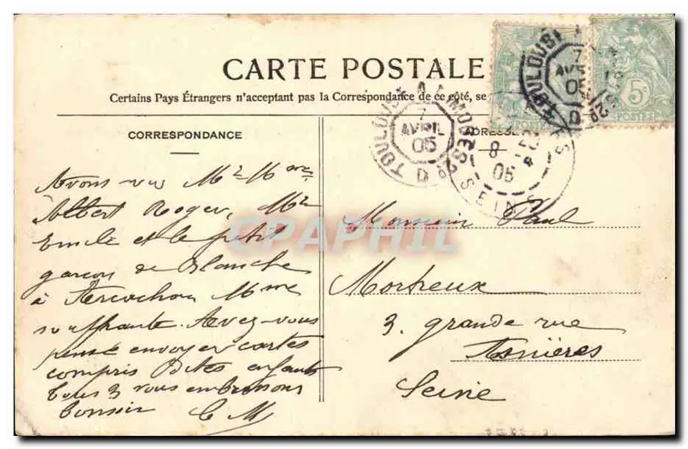 Toulouse — Vista geral — editor G. P. L. LARROQUE, n°6 - Verso