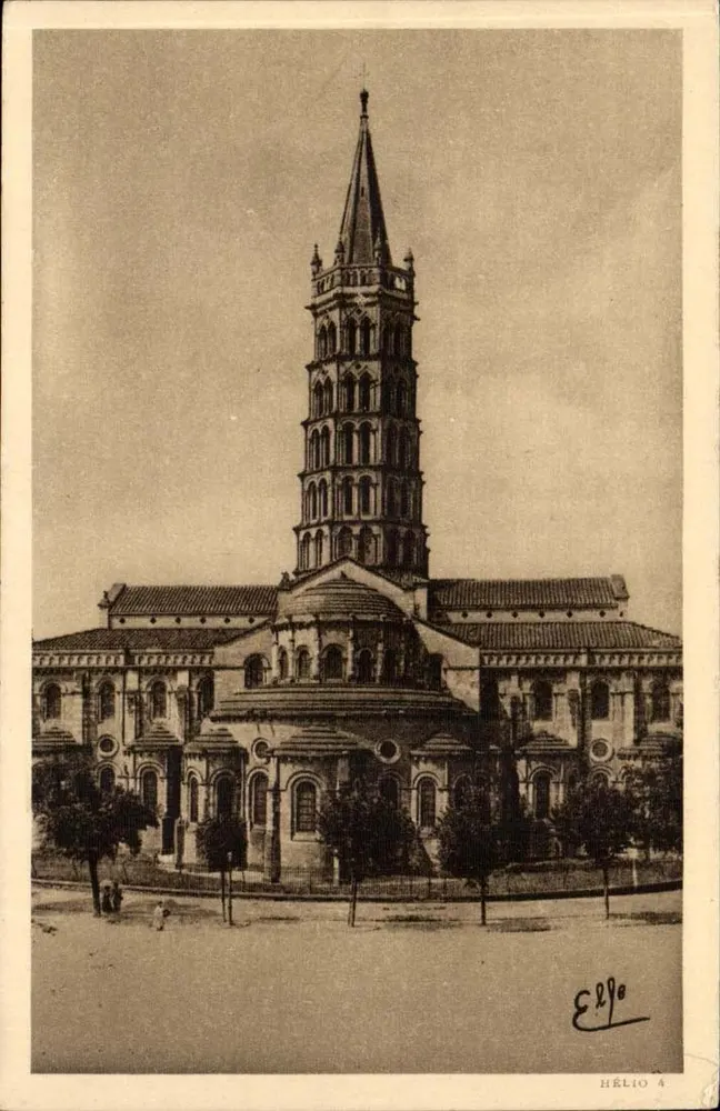 Toulouse — Abadia de Saint-Sernin — Héliogravure Hélios - Frente