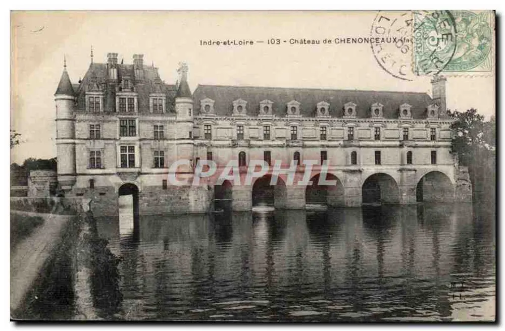 Castelo de Chenonceaux — Indre-et-Loire — 103 — editor não visível - Frente