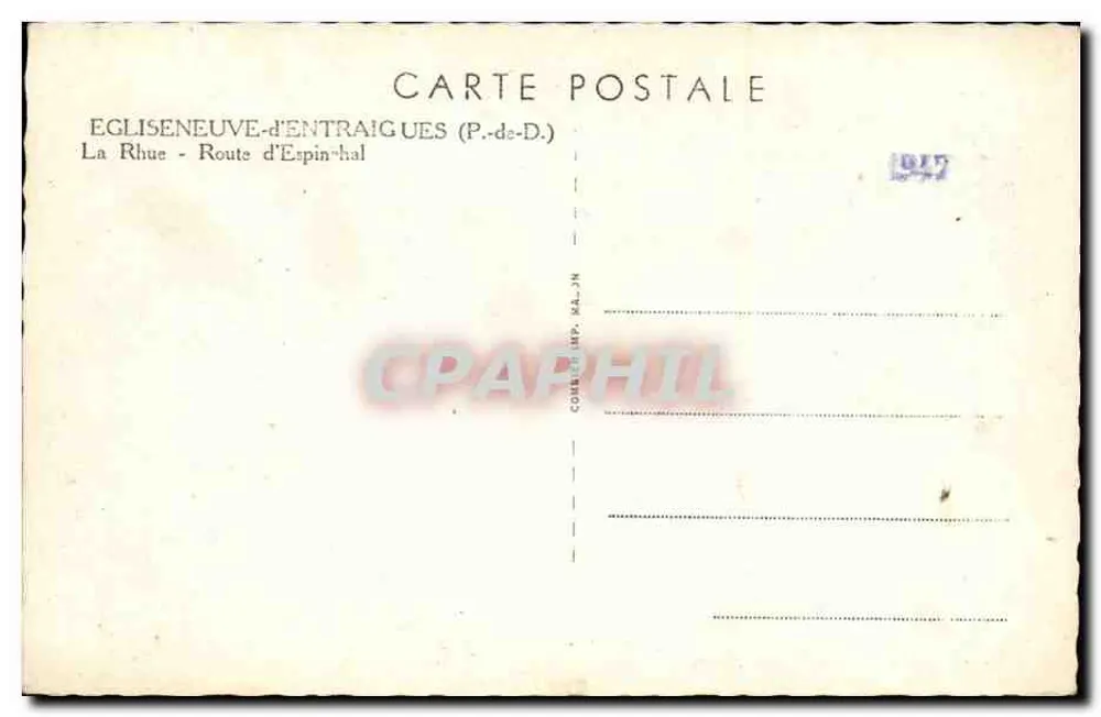 Die Straße - Route d'Espinhal — EGLISENEUVE-d'ENTRAIGUES (P.-d.-D.) — Kirche - Rückseite