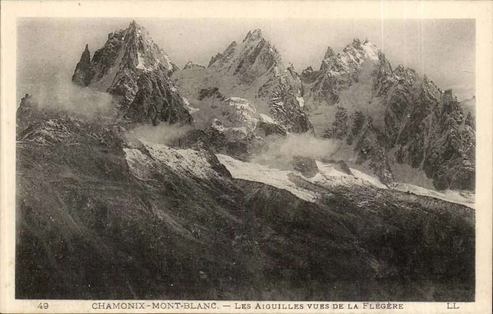 Chamonix-Mont-Blanc — Die Aiguilles aus Sicht von La Flégère — LL - Vorderseite