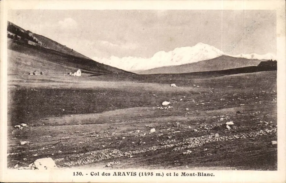 Col dos ARAVIS (1498 m.) e o Mont-Blanc — L. Morand, fot.-edit. (Haute-Savoie) — n° 130 - Frente