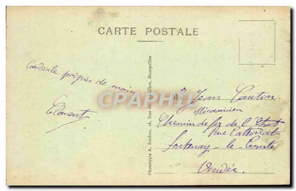 Montpellier - Promenade do Peyron — Novas Galerias, editor Bardon - Verso