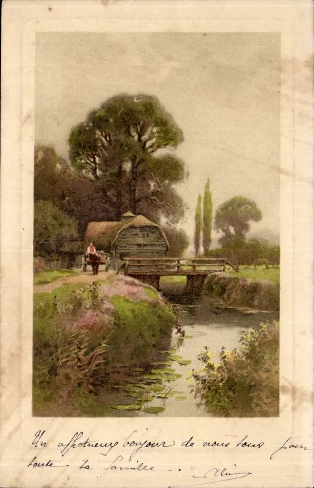 Landschaft mit Brücke — Verlag Neisser Buch Leipzig, Serie 1571 - Vorderseite