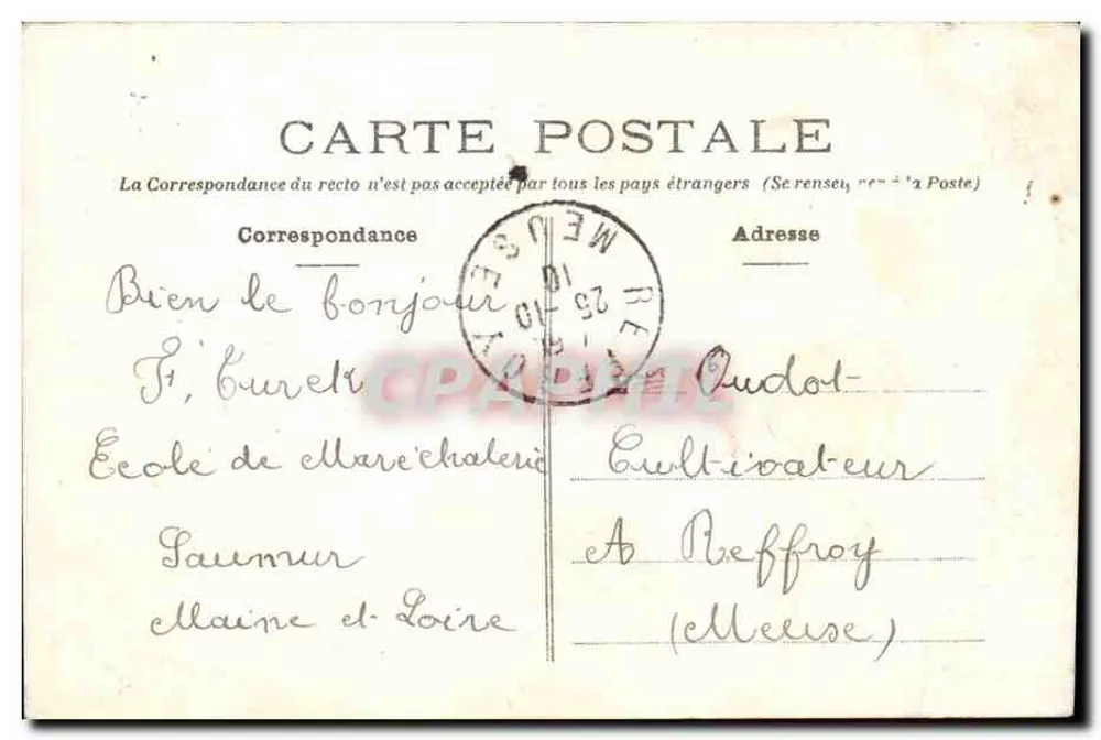 Saumur — Fachada do Palácio de Cidade — Editor não identificado - Verso