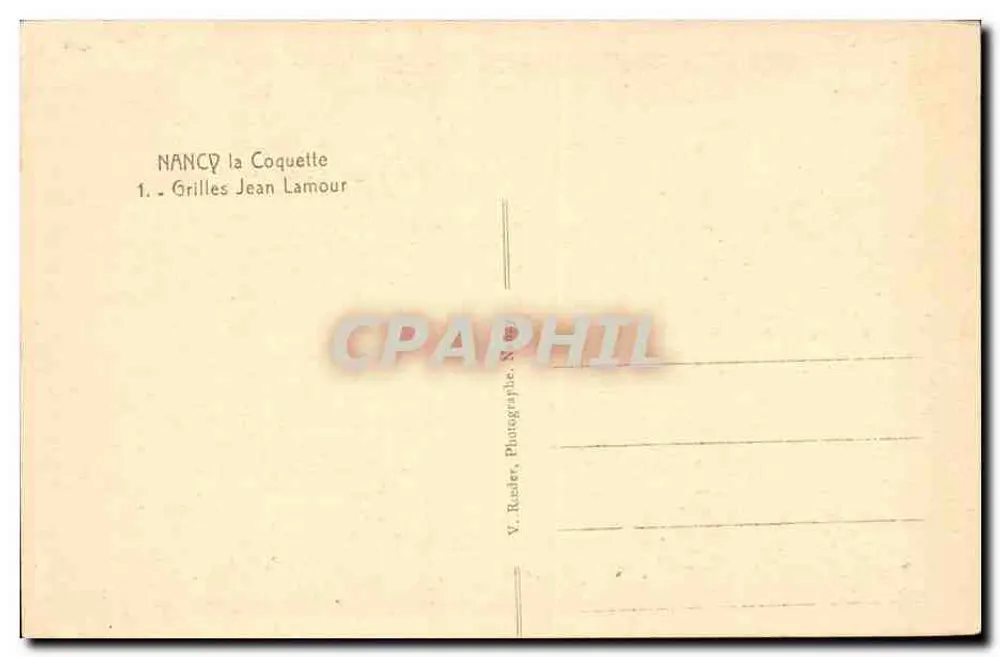 NANCY — Grades Jean-Lamour — V. Ruder - Verso
