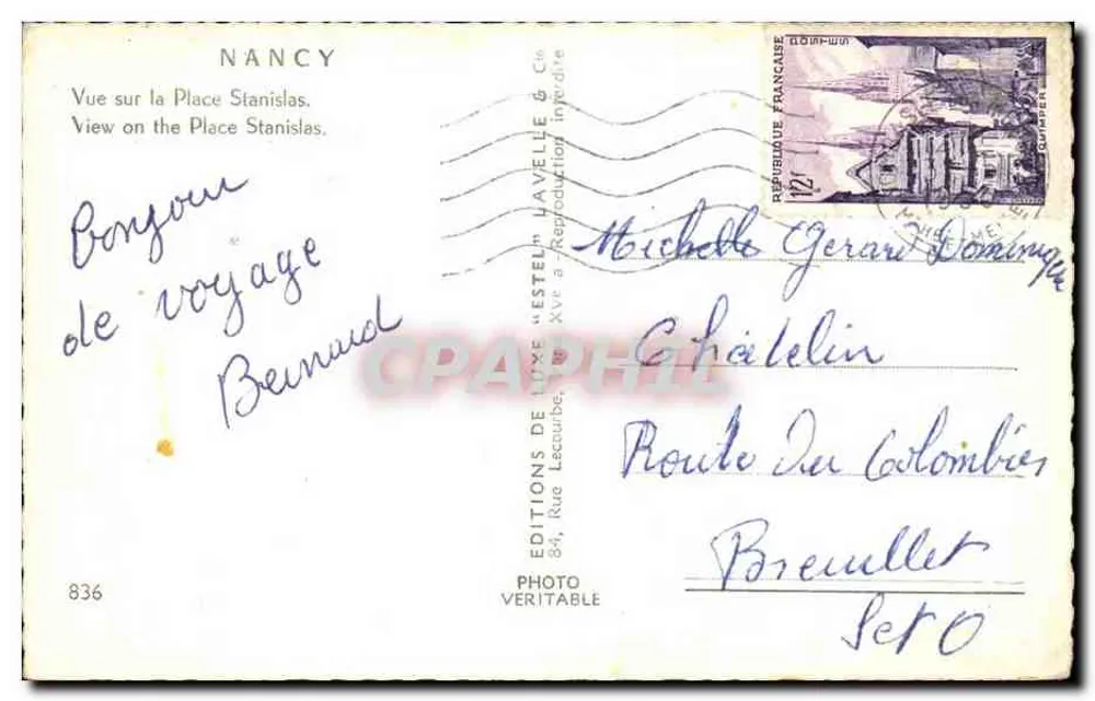 Nancy — Place Stanislas — Estel - Verso