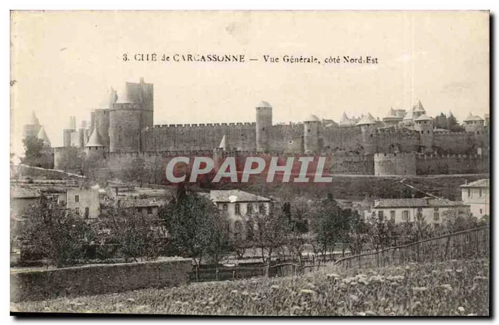 Stadt Carcassonne — Allgemeiner Blick, Nord-Ostseite - Vorderseite