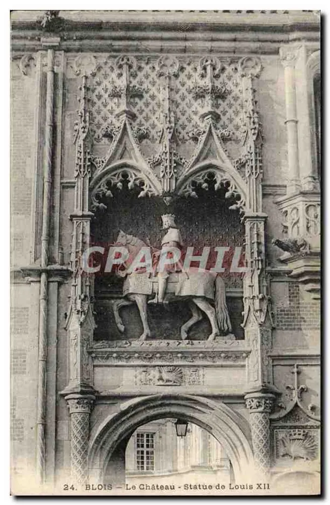 Blois — Das Schloss - Statue von Ludwig XII. - Vorderseite