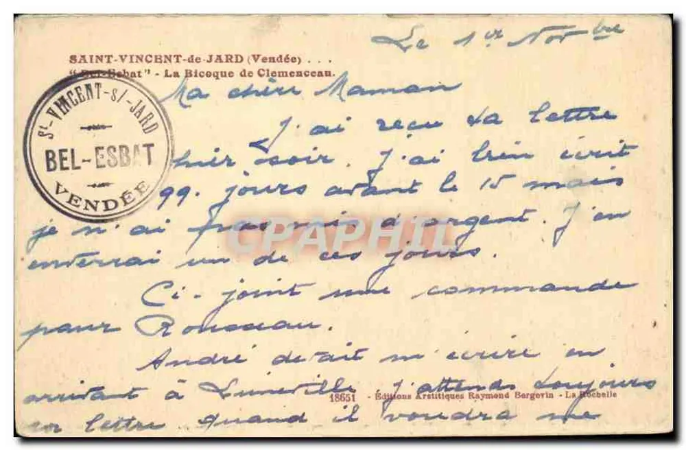 Garten und Aussicht aufs Meer — Saint-Vincent-de-Jard — Éditions Arétilitiques Raymond Borgerin - Rückseite