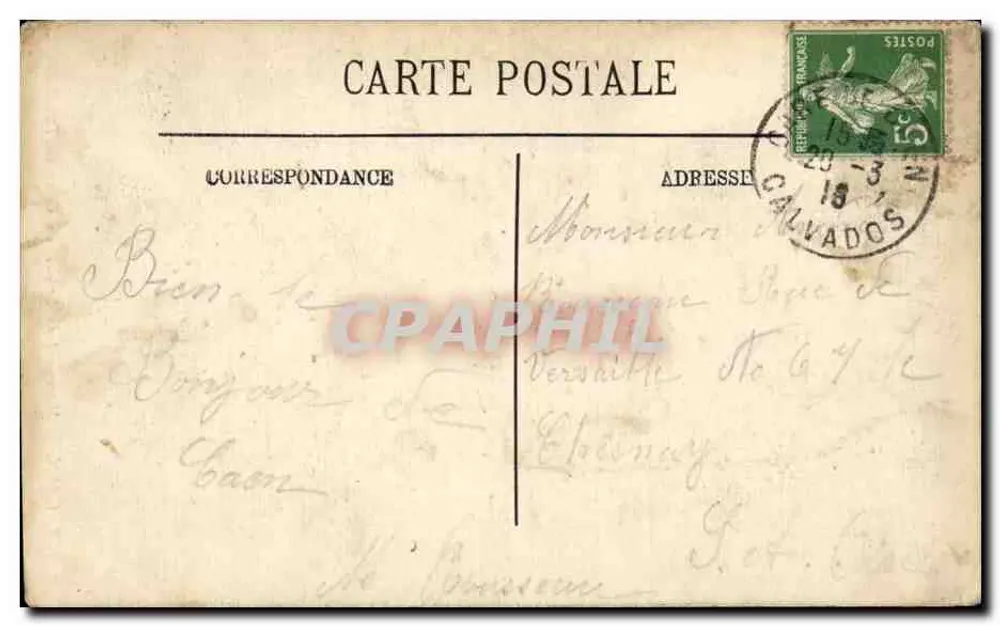 Caen — Denkmal der Kinder des Calvados (Detail) — L.I. n°139 - Rückseite