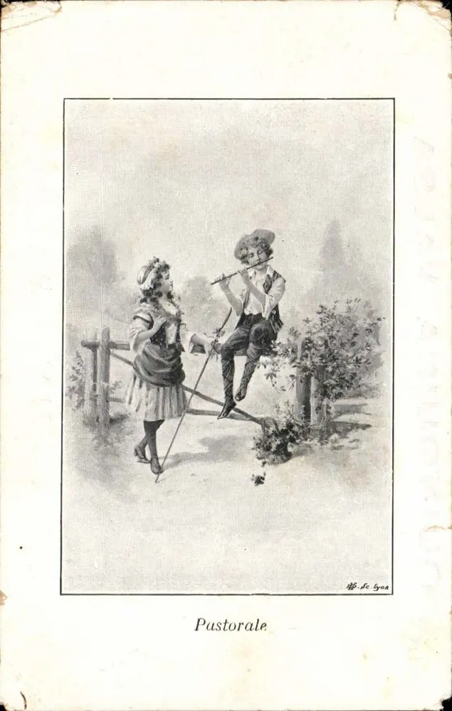 Pastorale — cena pastoral — F. Dumetz, editor, Paris - Frente