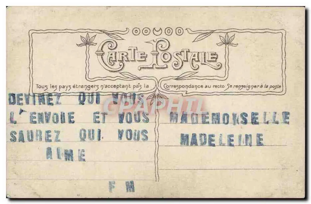 Mädchen mit Blumenkorb — Frohe Geburtstagsgrüße / Glückwunsch — Sayerac Phot. Croissant Paris, n° 3640 - Rückseite