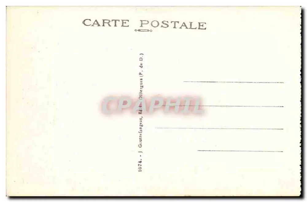 Clermont-Ferrand — Praça Blaise Pascal e o Puy de Dôme — J. Gauthierlanges, n° 1074 - Verso