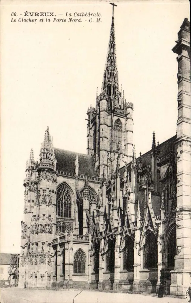 ÉVREUX — Die Kathedrale. Der Turm und die Nordtür — C.M. n°60 - Vorderseite